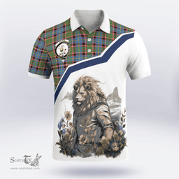 Scottish Glass Clan Badge Tartan Warrior Lion Polo Shirt - Tartan Plaid Polo Shirt Scottish Plaid Tartan Plaid - ScotsTee - scotstee.com