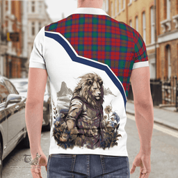 Scottish Lindsay Clan Badge Tartan Warrior Lion Polo Shirt - Tartan Plaid Polo Shirt Scottish Plaid Tartan Plaid - ScotsTee - scotstee.com