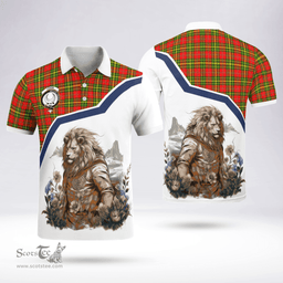 Scottish Leask Clan Badge Tartan Warrior Lion Polo Shirt - Tartan Plaid Polo Shirt Scottish Plaid Tartan Plaid - ScotsTee - scotstee.com