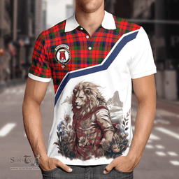 Scottish Macnaughten Clan Badge Tartan Warrior Lion Polo Shirt - Tartan Plaid Polo Shirt Scottish Plaid Tartan Plaid - ScotsTee - scotstee.com