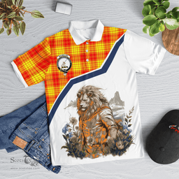 Scottish Macmillan Clan Badge Tartan Warrior Lion Polo Shirt - Tartan Plaid Polo Shirt Scottish Plaid Tartan Plaid - ScotsTee - scotstee.com