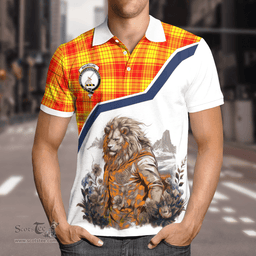 Scottish Macmillan Clan Badge Tartan Warrior Lion Polo Shirt - Tartan Plaid Polo Shirt Scottish Plaid Tartan Plaid - ScotsTee - scotstee.com