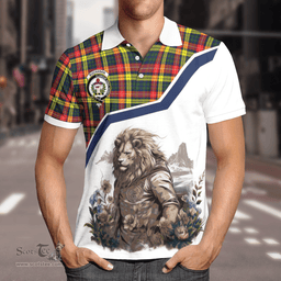 Scottish Buchanan Clan Badge Tartan Warrior Lion Polo Shirt - Tartan Plaid Polo Shirt Scottish Plaid Tartan Plaid - ScotsTee - scotstee.com