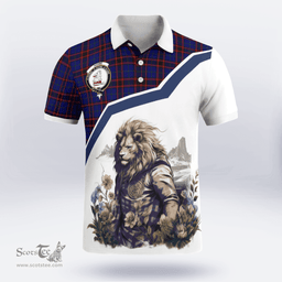 Scottish Home Clan Badge Tartan Warrior Lion Polo Shirt - Tartan Plaid Polo Shirt Scottish Plaid Tartan Plaid - ScotsTee - scotstee.com