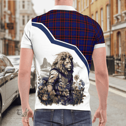 Scottish Home Clan Badge Tartan Warrior Lion Polo Shirt - Tartan Plaid Polo Shirt Scottish Plaid Tartan Plaid - ScotsTee - scotstee.com