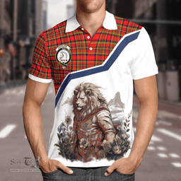 Scottish Hepburn Clan Badge Tartan Warrior Lion Polo Shirt - Tartan Plaid Polo Shirt Scottish Plaid Tartan Plaid - ScotsTee - scotstee.com