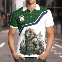 Scottish Kinloch Clan Badge Tartan Warrior Lion Polo Shirt - Tartan Plaid Polo Shirt Scottish Plaid Tartan Plaid - ScotsTee - scotstee.com