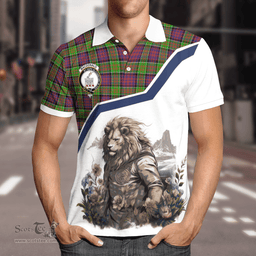 Scottish Macdonald Ranald Clan Badge Tartan Warrior Lion Polo Shirt - Tartan Plaid Polo Shirt Scottish Plaid Tartan Plaid - ScotsTee - scotstee.com