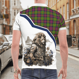 Scottish Macdonald Ranald Clan Badge Tartan Warrior Lion Polo Shirt - Tartan Plaid Polo Shirt Scottish Plaid Tartan Plaid - ScotsTee - scotstee.com