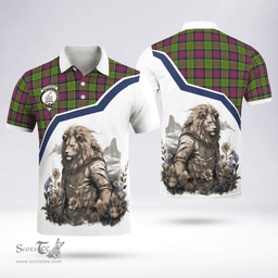 Scottish Macdonald Ranald Clan Badge Tartan Warrior Lion Polo Shirt - Tartan Plaid Polo Shirt Scottish Plaid Tartan Plaid - ScotsTee - scotstee.com