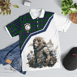 Scottish Carmichael Clan Badge Tartan Warrior Lion Polo Shirt - Tartan Plaid Polo Shirt Scottish Plaid Tartan Plaid - ScotsTee - scotstee.com