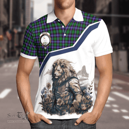 Scottish Hunter Clan Badge Tartan Warrior Lion Polo Shirt - Tartan Plaid Polo Shirt Scottish Plaid Tartan Plaid - ScotsTee - scotstee.com