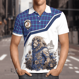 Scottish Kirkaldy Clan Badge Tartan Warrior Lion Polo Shirt - Tartan Plaid Polo Shirt Scottish Plaid Tartan Plaid - ScotsTee - scotstee.com