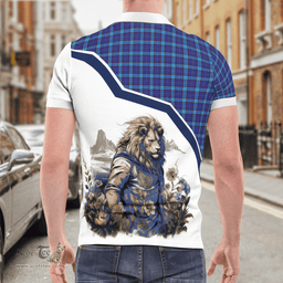 Scottish Kirkaldy Clan Badge Tartan Warrior Lion Polo Shirt - Tartan Plaid Polo Shirt Scottish Plaid Tartan Plaid - ScotsTee - scotstee.com