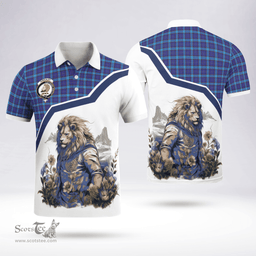 Scottish Kirkaldy Clan Badge Tartan Warrior Lion Polo Shirt - Tartan Plaid Polo Shirt Scottish Plaid Tartan Plaid - ScotsTee - scotstee.com