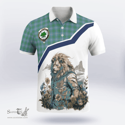 Scottish Irvine Clan Badge Tartan Warrior Lion Polo Shirt - Tartan Plaid Polo Shirt Scottish Plaid Tartan Plaid - ScotsTee - scotstee.com