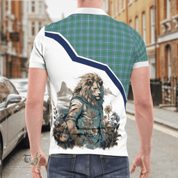 Scottish Irvine Clan Badge Tartan Warrior Lion Polo Shirt - Tartan Plaid Polo Shirt Scottish Plaid Tartan Plaid - ScotsTee - scotstee.com