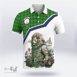 Scottish Blane Clan Badge Tartan Warrior Lion Polo Shirt - Tartan Plaid Polo Shirt Scottish Plaid Tartan Plaid - ScotsTee - scotstee.com