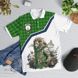 Scottish Blane Clan Badge Tartan Warrior Lion Polo Shirt - Tartan Plaid Polo Shirt Scottish Plaid Tartan Plaid - ScotsTee - scotstee.com