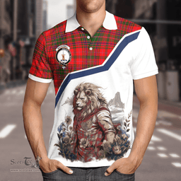 Scottish Macdowall Of Garthland Clan Badge Tartan Warrior Lion Polo Shirt - Tartan Plaid Polo Shirt Scottish Plaid Tartan Plaid - ScotsTee - scotstee.com