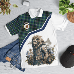 Scottish Bannatyne Clan Badge Tartan Warrior Lion Polo Shirt - Tartan Plaid Polo Shirt Scottish Plaid Tartan Plaid - ScotsTee - scotstee.com