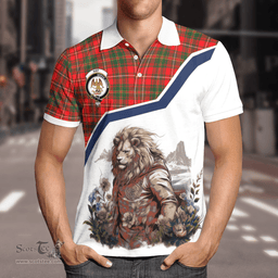 Scottish Hay Clan Badge Tartan Warrior Lion Polo Shirt - Tartan Plaid Polo Shirt Scottish Plaid Tartan Plaid - ScotsTee - scotstee.com