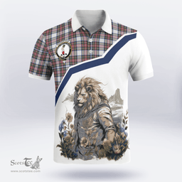 Scottish Dennistoun Clan Badge Tartan Warrior Lion Polo Shirt - Tartan Plaid Polo Shirt Scottish Plaid Tartan Plaid - ScotsTee - scotstee.com