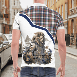 Scottish Dennistoun Clan Badge Tartan Warrior Lion Polo Shirt - Tartan Plaid Polo Shirt Scottish Plaid Tartan Plaid - ScotsTee - scotstee.com