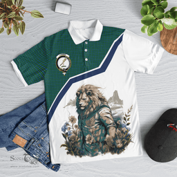 Scottish Lammie Clan Badge Tartan Warrior Lion Polo Shirt - Tartan Plaid Polo Shirt Scottish Plaid Tartan Plaid - ScotsTee - scotstee.com