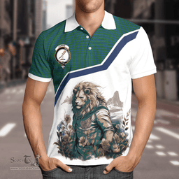 Scottish Lammie Clan Badge Tartan Warrior Lion Polo Shirt - Tartan Plaid Polo Shirt Scottish Plaid Tartan Plaid - ScotsTee - scotstee.com