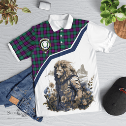 Scottish Macarthur Clan Badge Tartan Warrior Lion Polo Shirt - Tartan Plaid Polo Shirt Scottish Plaid Tartan Plaid - ScotsTee - scotstee.com