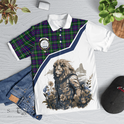 Scottish Inglis Clan Badge Tartan Warrior Lion Polo Shirt - Tartan Plaid Polo Shirt Scottish Plaid Tartan Plaid - ScotsTee - scotstee.com