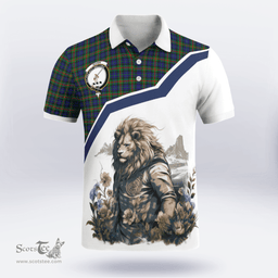Scottish Gunn Clan Badge Tartan Warrior Lion Polo Shirt - Tartan Plaid Polo Shirt Scottish Plaid Tartan Plaid - ScotsTee - scotstee.com