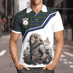 Scottish Gunn Clan Badge Tartan Warrior Lion Polo Shirt - Tartan Plaid Polo Shirt Scottish Plaid Tartan Plaid - ScotsTee - scotstee.com