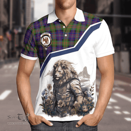 Scottish Chalmers Balnacraig Clan Badge Tartan Warrior Lion Polo Shirt - Tartan Plaid Polo Shirt Scottish Plaid Tartan Plaid - ScotsTee - scotstee.com