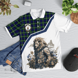 Scottish Forbes Clan Badge Tartan Warrior Lion Polo Shirt - Tartan Plaid Polo Shirt Scottish Plaid Tartan Plaid - ScotsTee - scotstee.com