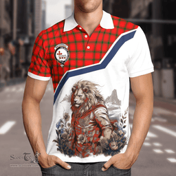Scottish Macdonald Of Sleat Clan Badge Tartan Warrior Lion Polo Shirt - Tartan Plaid Polo Shirt Scottish Plaid Tartan Plaid - ScotsTee - scotstee.com
