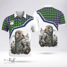 Scottish Colville Clan Badge Tartan Warrior Lion Polo Shirt - Tartan Plaid Polo Shirt Scottish Plaid Tartan Plaid - ScotsTee - scotstee.com
