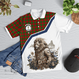 Scottish Auchinleck Or Affleck Clan Badge Tartan Warrior Lion Polo Shirt - Tartan Plaid Polo Shirt Scottish Plaid Tartan Plaid - ScotsTee - scotstee.com