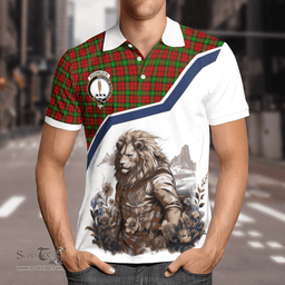 Scottish Auchinleck Or Affleck Clan Badge Tartan Warrior Lion Polo Shirt - Tartan Plaid Polo Shirt Scottish Plaid Tartan Plaid - ScotsTee - scotstee.com
