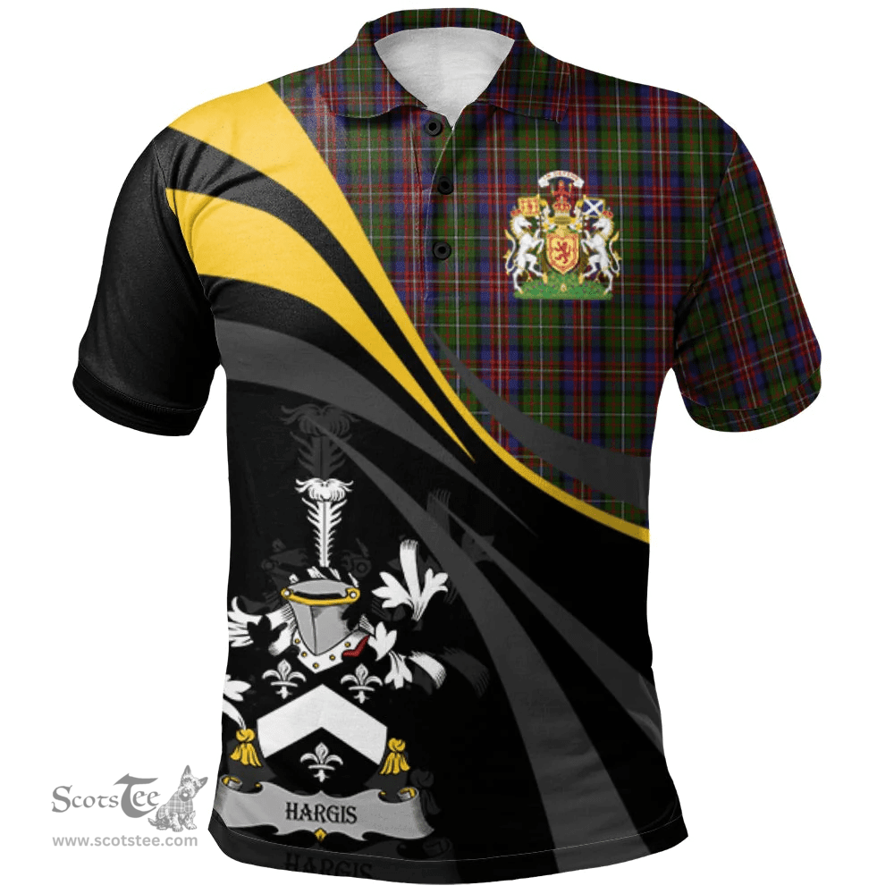 Scottish Hargis Tartan Polo Shirt - Royal Coat Of Arms Style Scottish Plaid Tartan Plaid