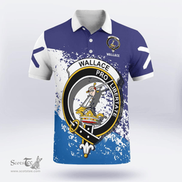 Scottish Wallace Clan Crest Scotland Polo Shirt - Tartan Plaid Polo Shirt Scottish Plaid Tartan Plaid - ScotsTee - scotstee.com