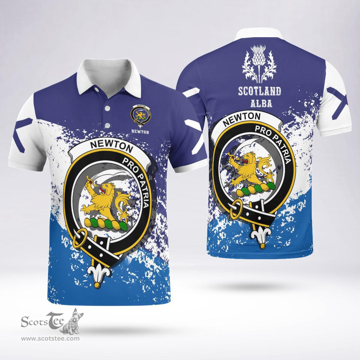 Scottish Newton Clan Crest Scotland Polo Shirt - Tartan Plaid Polo Shirt Scottish Plaid Tartan Plaid - ScotsTee - scotstee.com