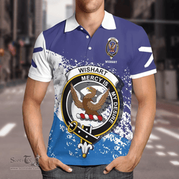 Scottish Wishart Clan Crest Scotland Polo Shirt - Tartan Plaid Polo Shirt Scottish Plaid Tartan Plaid - ScotsTee - scotstee.com