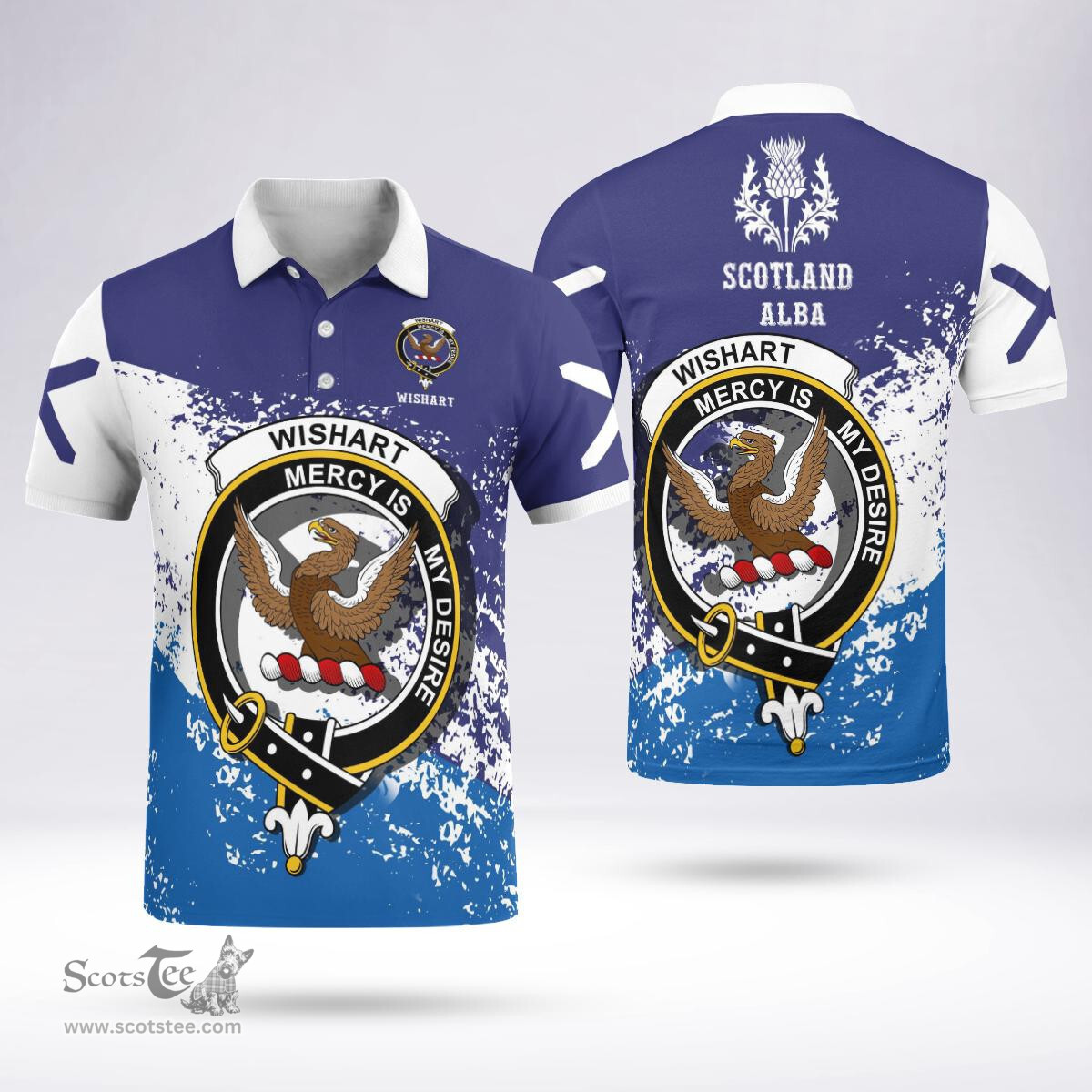 Scottish Wishart Clan Crest Scotland Polo Shirt - Tartan Plaid Polo Shirt Scottish Plaid Tartan Plaid - ScotsTee - scotstee.com