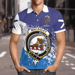 Scottish Macauley Clan Crest Scotland Polo Shirt - Tartan Plaid Polo Shirt Scottish Plaid Tartan Plaid - ScotsTee - scotstee.com