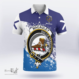 Scottish Macauley Clan Crest Scotland Polo Shirt - Tartan Plaid Polo Shirt Scottish Plaid Tartan Plaid - ScotsTee - scotstee.com