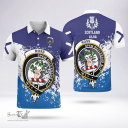 Scottish Ross Clan Crest Scotland Polo Shirt - Tartan Plaid Polo Shirt Scottish Plaid Tartan Plaid - ScotsTee - scotstee.com