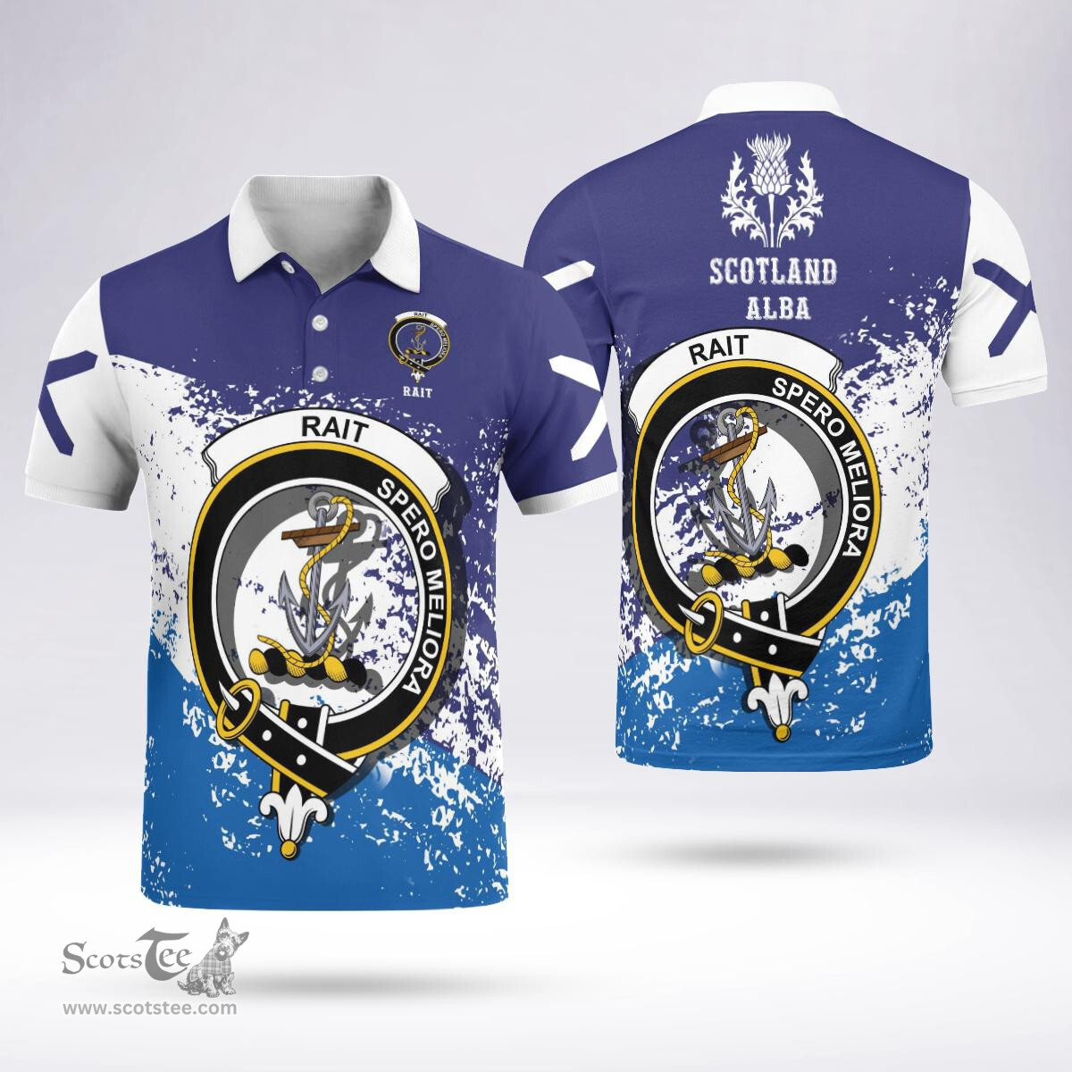 Scottish Rait Clan Crest Scotland Polo Shirt - Tartan Plaid Polo Shirt Scottish Plaid Tartan Plaid - ScotsTee - scotstee.com