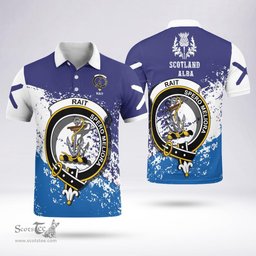 Scottish Rait Clan Crest Scotland Polo Shirt - Tartan Plaid Polo Shirt Scottish Plaid Tartan Plaid - ScotsTee - scotstee.com
